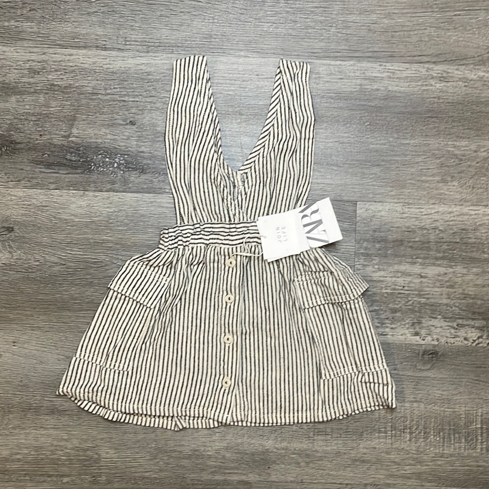 Zara Kids Striped Overall Dress